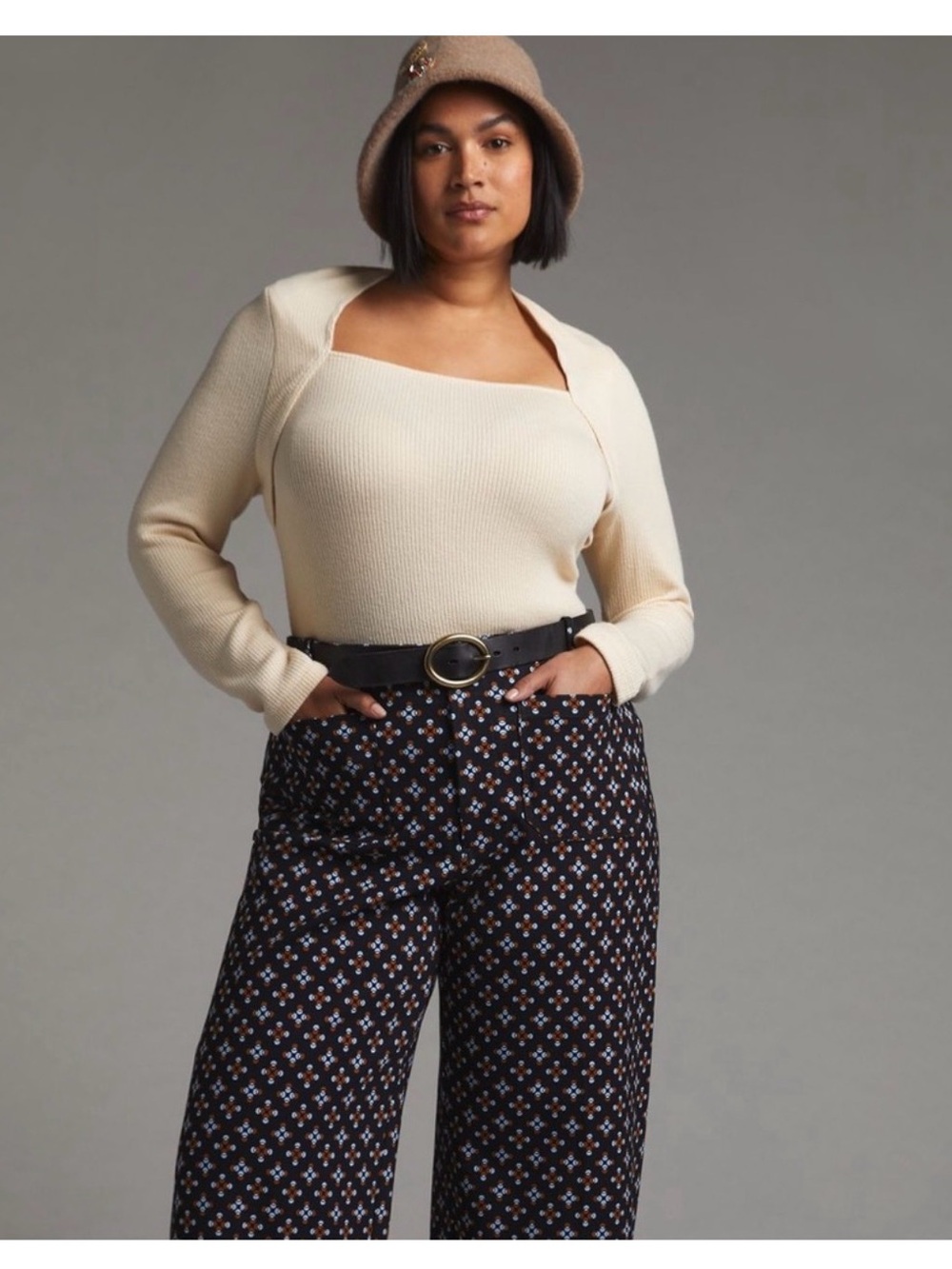 Anthropologie Maeve the Colette Wide Leg Crop Pant trouser Motif 26 W